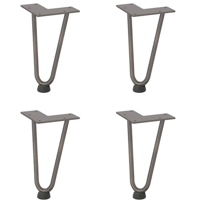 vidaXL Haarnadelbeine für Couchtisch 4 Stk. Naturstahl 20 cm Massivstahl