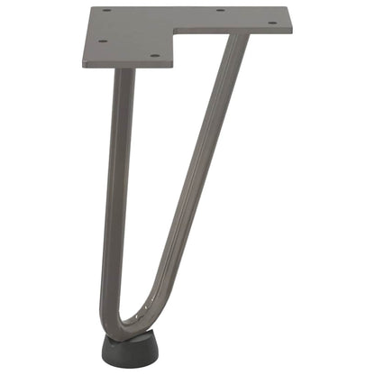 vidaXL Haarnadelbeine für Couchtisch 4 Stk. Naturstahl 20 cm Massivstahl