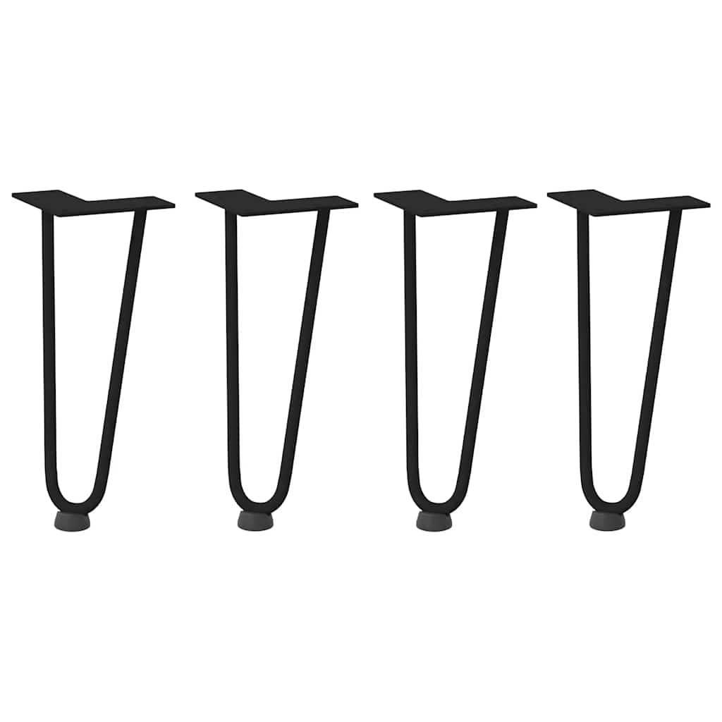 vidaXL Haarnadelbeine für Couchtisch 4 Stk. Schwarz 30 cm Massivstahl