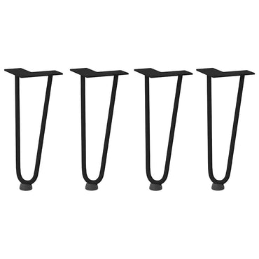 vidaXL Haarnadelbeine für Couchtisch 4 Stk. Schwarz 30 cm Massivstahl