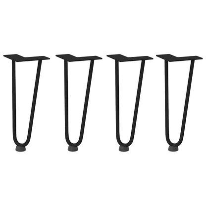 vidaXL Haarnadelbeine für Couchtisch 4 Stk. Schwarz 30 cm Massivstahl