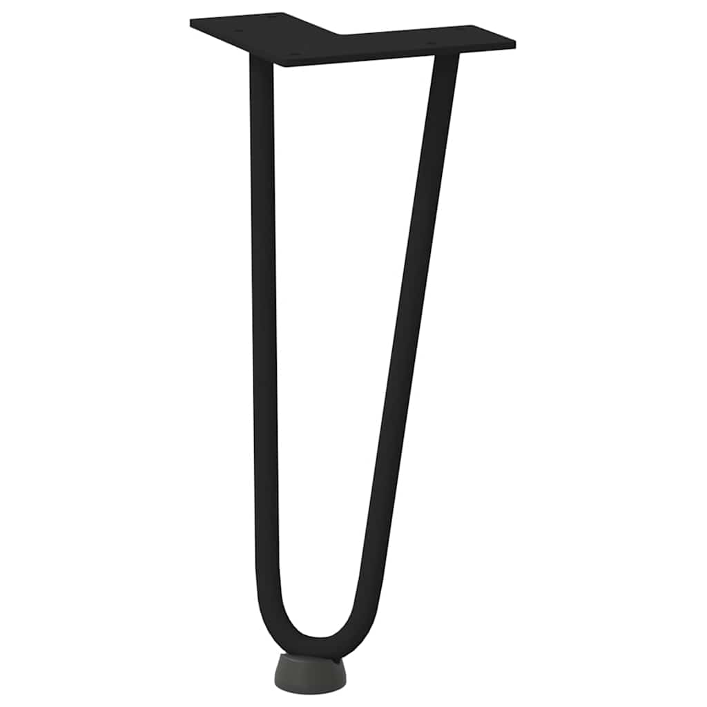 vidaXL Haarnadelbeine für Couchtisch 4 Stk. Schwarz 30 cm Massivstahl