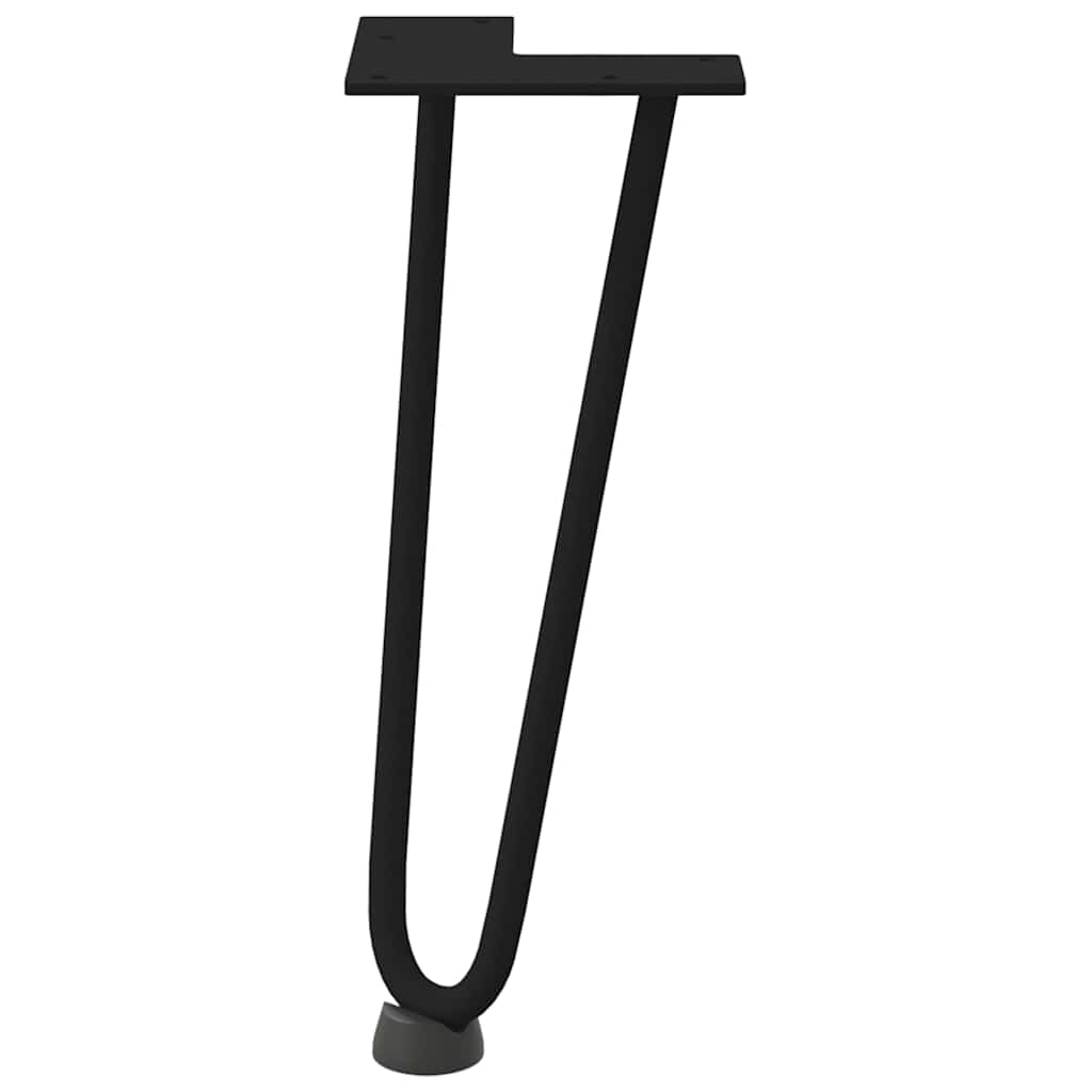 vidaXL Haarnadelbeine für Couchtisch 4 Stk. Schwarz 30 cm Massivstahl