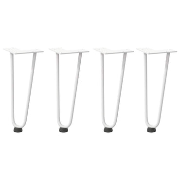 vidaXL Haarnadelbeine für Couchtisch 4 Stk. Weiß 30 cm Massivstahl