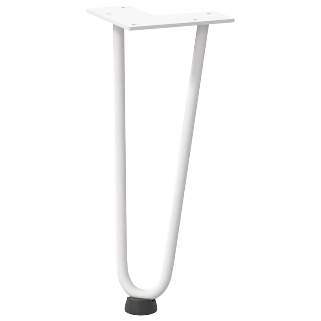 vidaXL Haarnadelbeine für Couchtisch 4 Stk. Weiß 30 cm Massivstahl