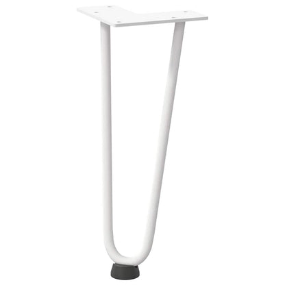 vidaXL Haarnadelbeine für Couchtisch 4 Stk. Weiß 30 cm Massivstahl