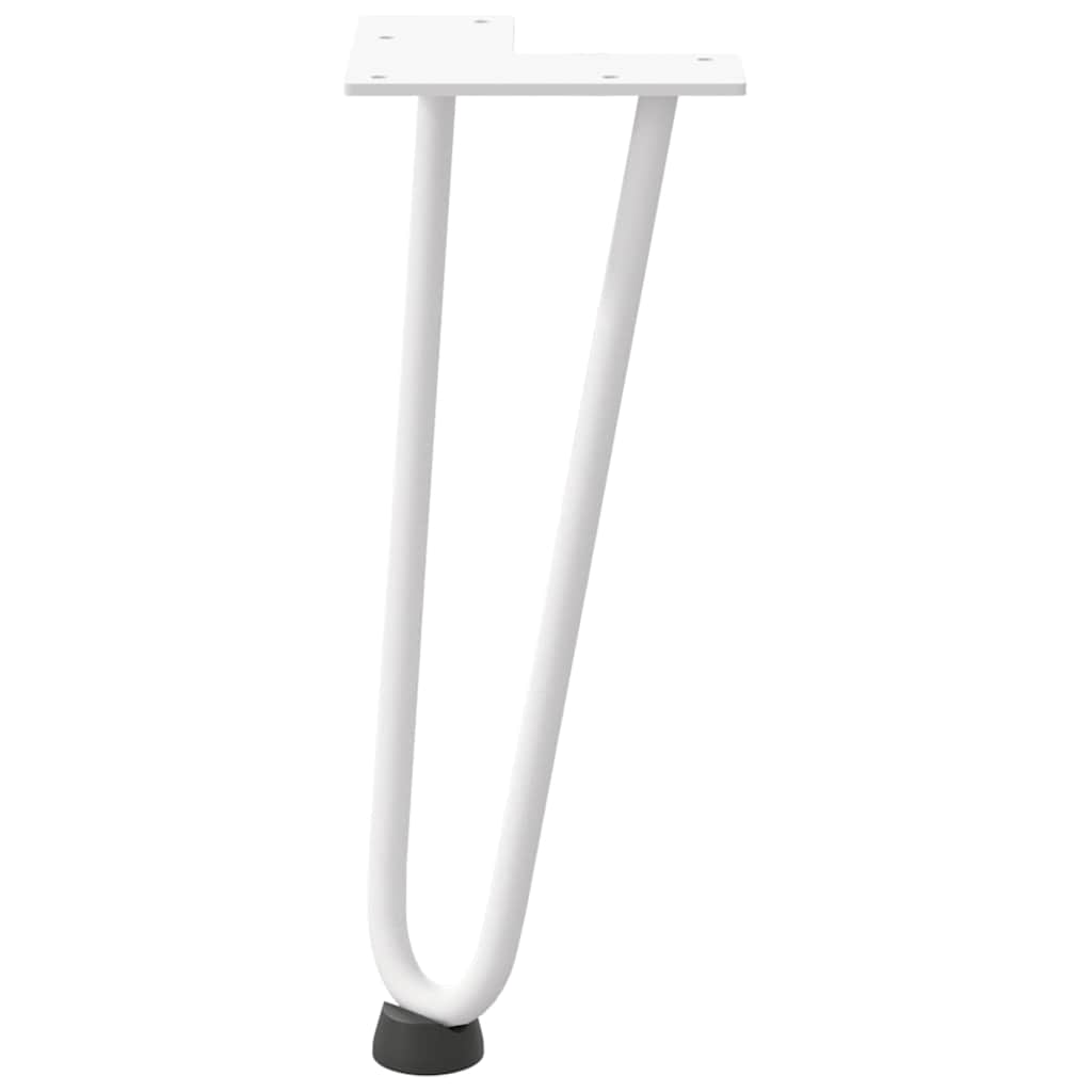 vidaXL Haarnadelbeine für Couchtisch 4 Stk. Weiß 30 cm Massivstahl