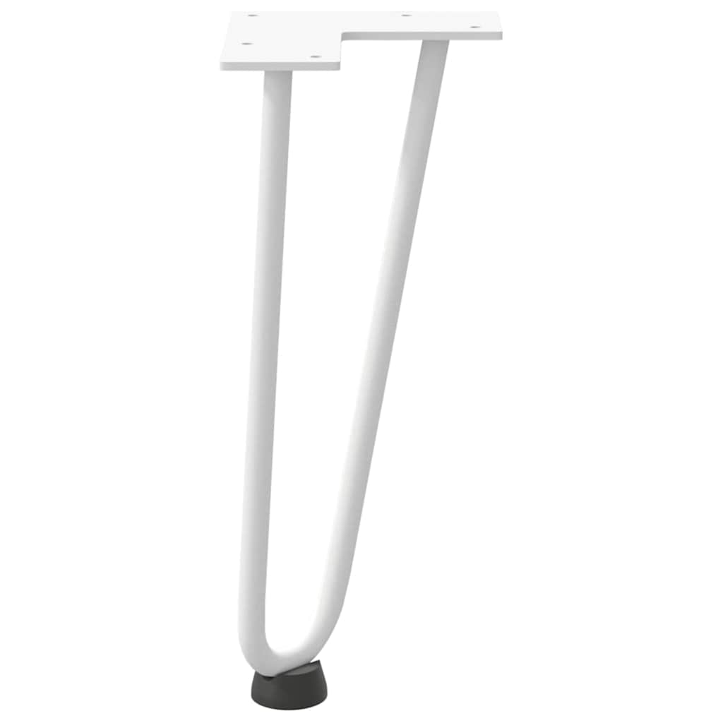 vidaXL Haarnadelbeine für Couchtisch 4 Stk. Weiß 30 cm Massivstahl