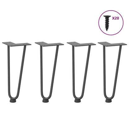 vidaXL Haarnadelbeine für Couchtisch 4 Stk. Anthrazit 30 cm Massivstahl