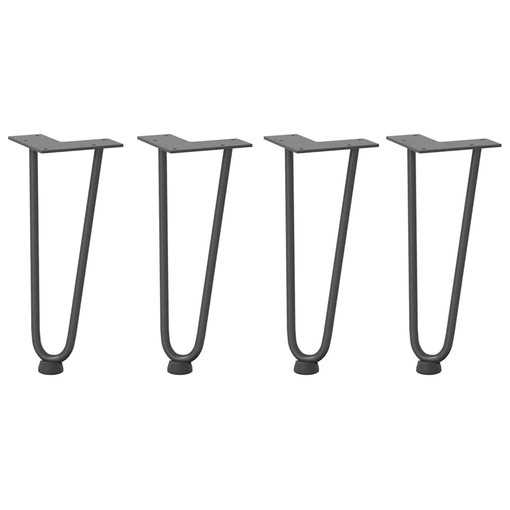 vidaXL Haarnadelbeine für Couchtisch 4 Stk. Anthrazit 30 cm Massivstahl