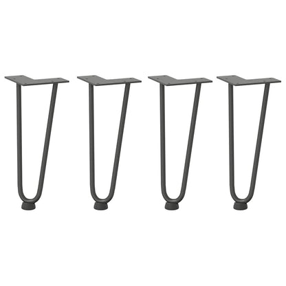 vidaXL Haarnadelbeine für Couchtisch 4 Stk. Anthrazit 30 cm Massivstahl