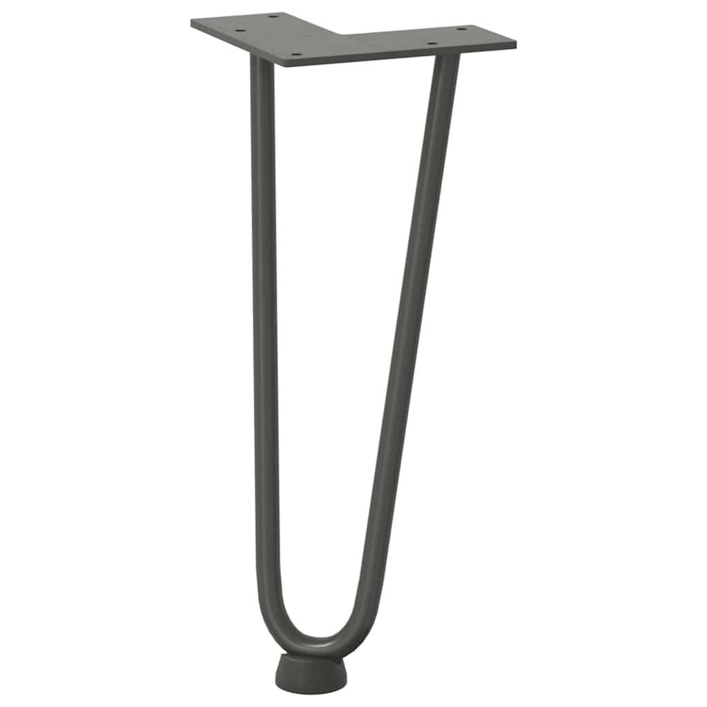 vidaXL Haarnadelbeine für Couchtisch 4 Stk. Anthrazit 30 cm Massivstahl