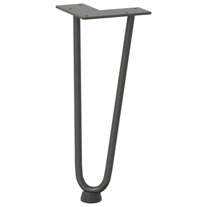 vidaXL Haarnadelbeine für Couchtisch 4 Stk. Anthrazit 30 cm Massivstahl