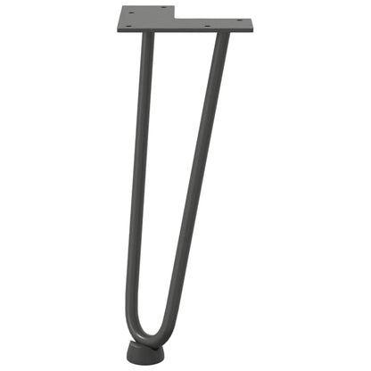 vidaXL Haarnadelbeine für Couchtisch 4 Stk. Anthrazit 30 cm Massivstahl