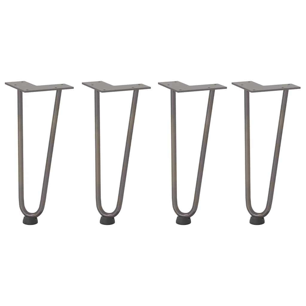 vidaXL Haarnadelbeine für Couchtisch 4 Stk. Naturstahl 30 cm Massivstahl