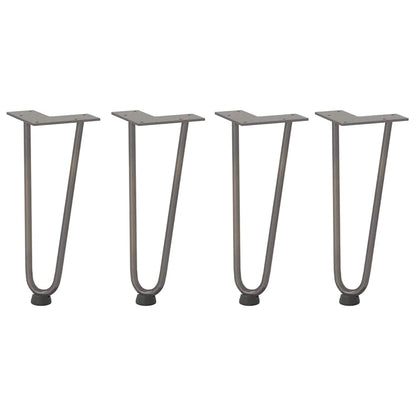 vidaXL Haarnadelbeine für Couchtisch 4 Stk. Naturstahl 30 cm Massivstahl