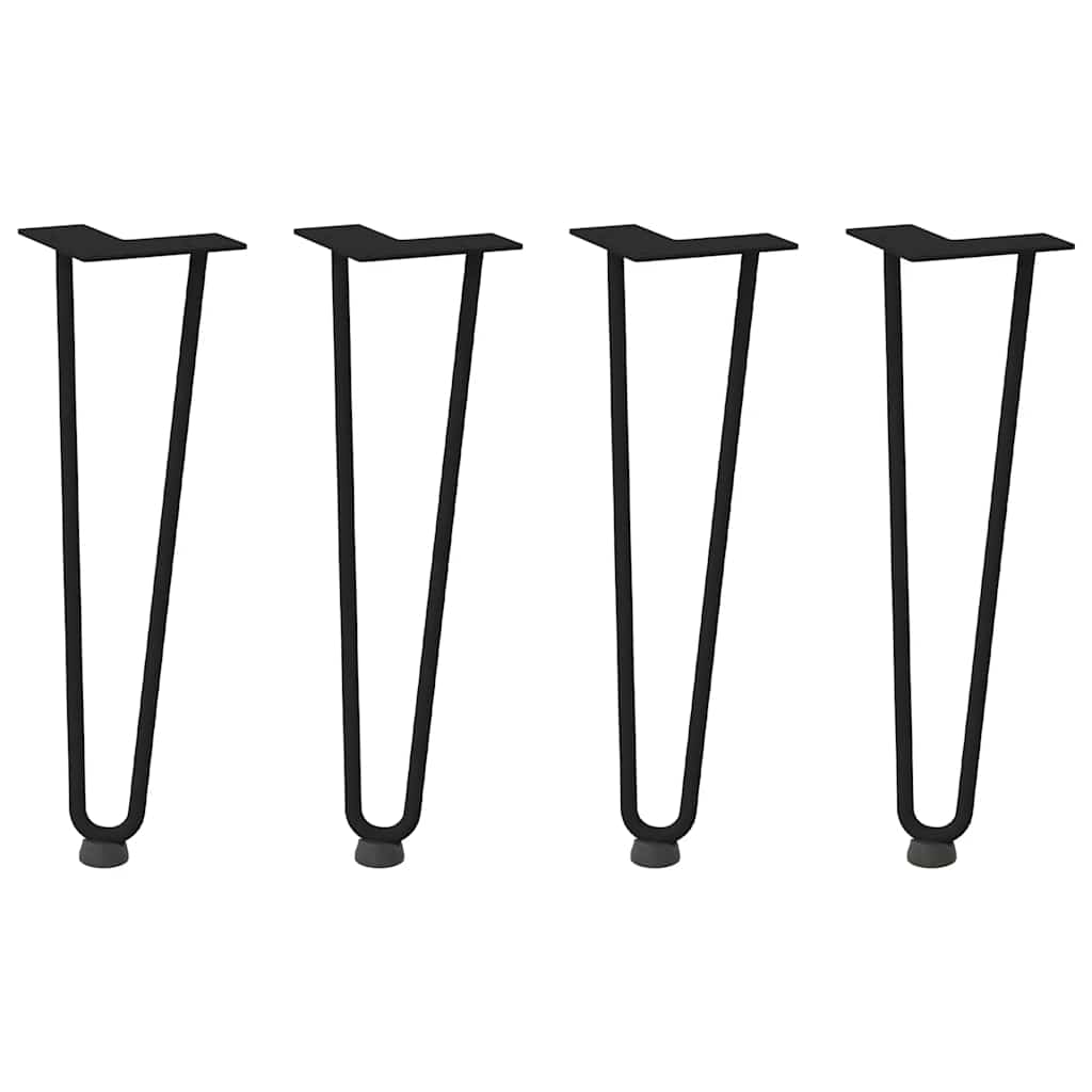 vidaXL Haarnadelbeine für Couchtisch 4 Stk. Schwarz 42 cm Massivstahl