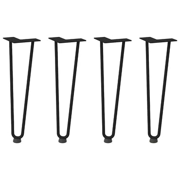 vidaXL Haarnadelbeine für Couchtisch 4 Stk. Schwarz 42 cm Massivstahl