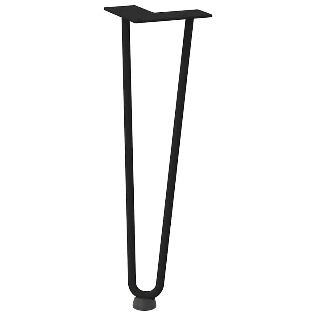 vidaXL Haarnadelbeine für Couchtisch 4 Stk. Schwarz 42 cm Massivstahl