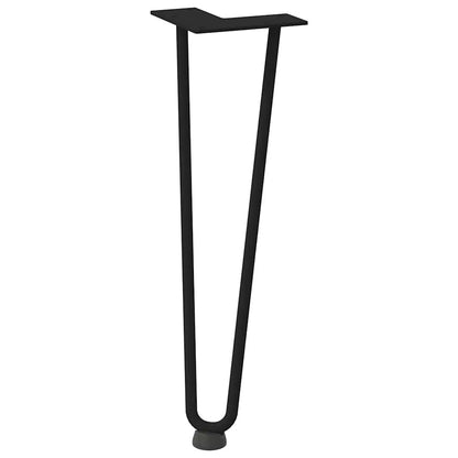 vidaXL Haarnadelbeine für Couchtisch 4 Stk. Schwarz 42 cm Massivstahl