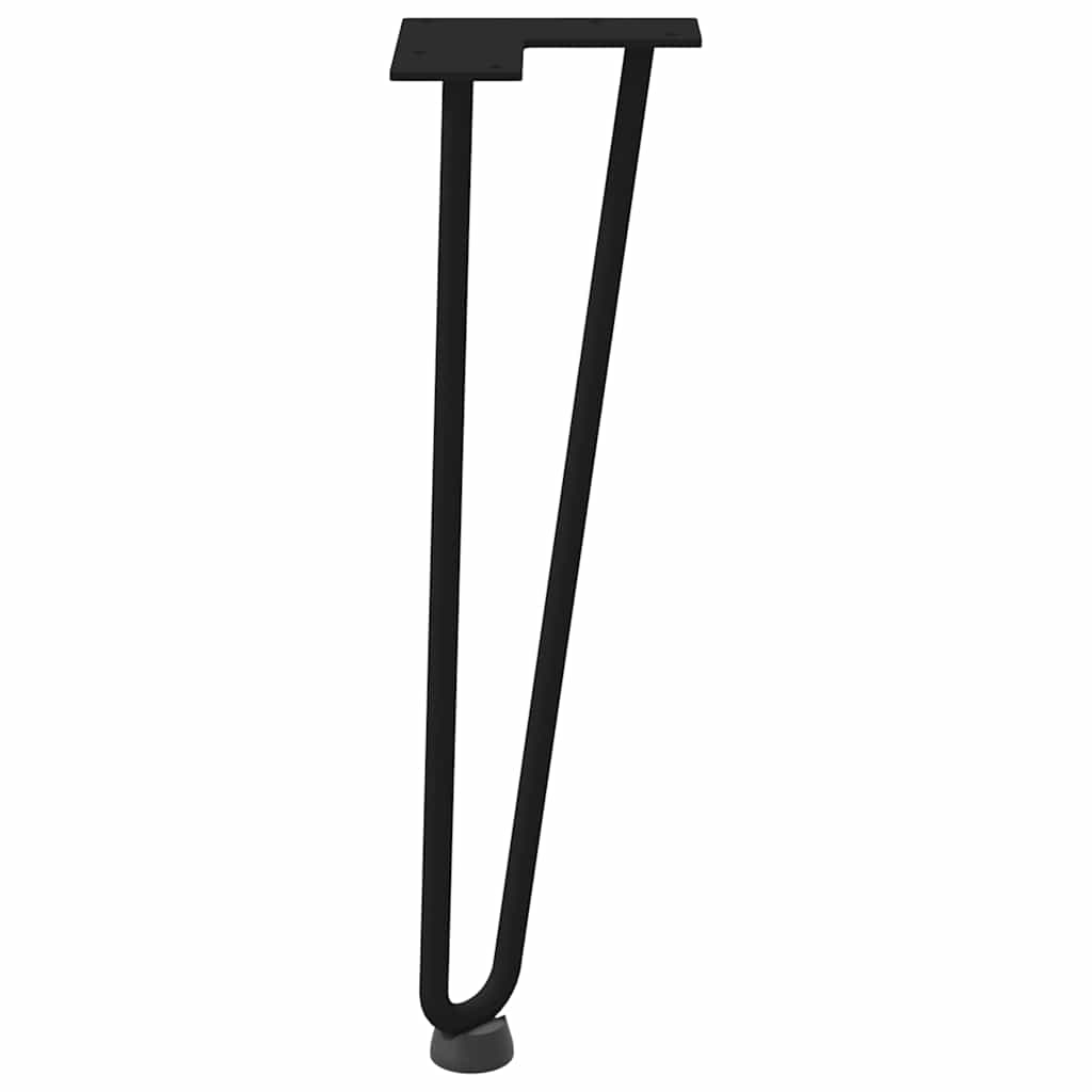vidaXL Haarnadelbeine für Couchtisch 4 Stk. Schwarz 42 cm Massivstahl