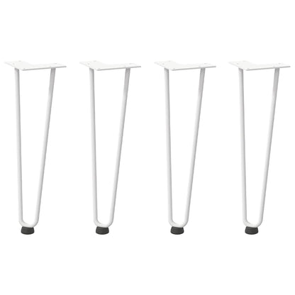 vidaXL Haarnadelbeine für Couchtisch 4 Stk. Weiß 42 cm Massivstahl