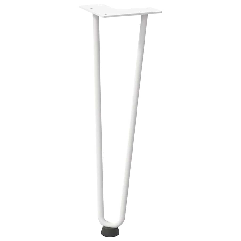 vidaXL Haarnadelbeine für Couchtisch 4 Stk. Weiß 42 cm Massivstahl