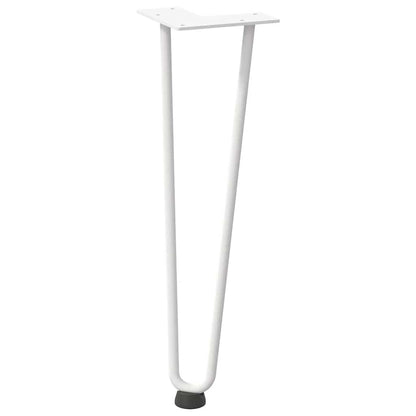 vidaXL Haarnadelbeine für Couchtisch 4 Stk. Weiß 42 cm Massivstahl