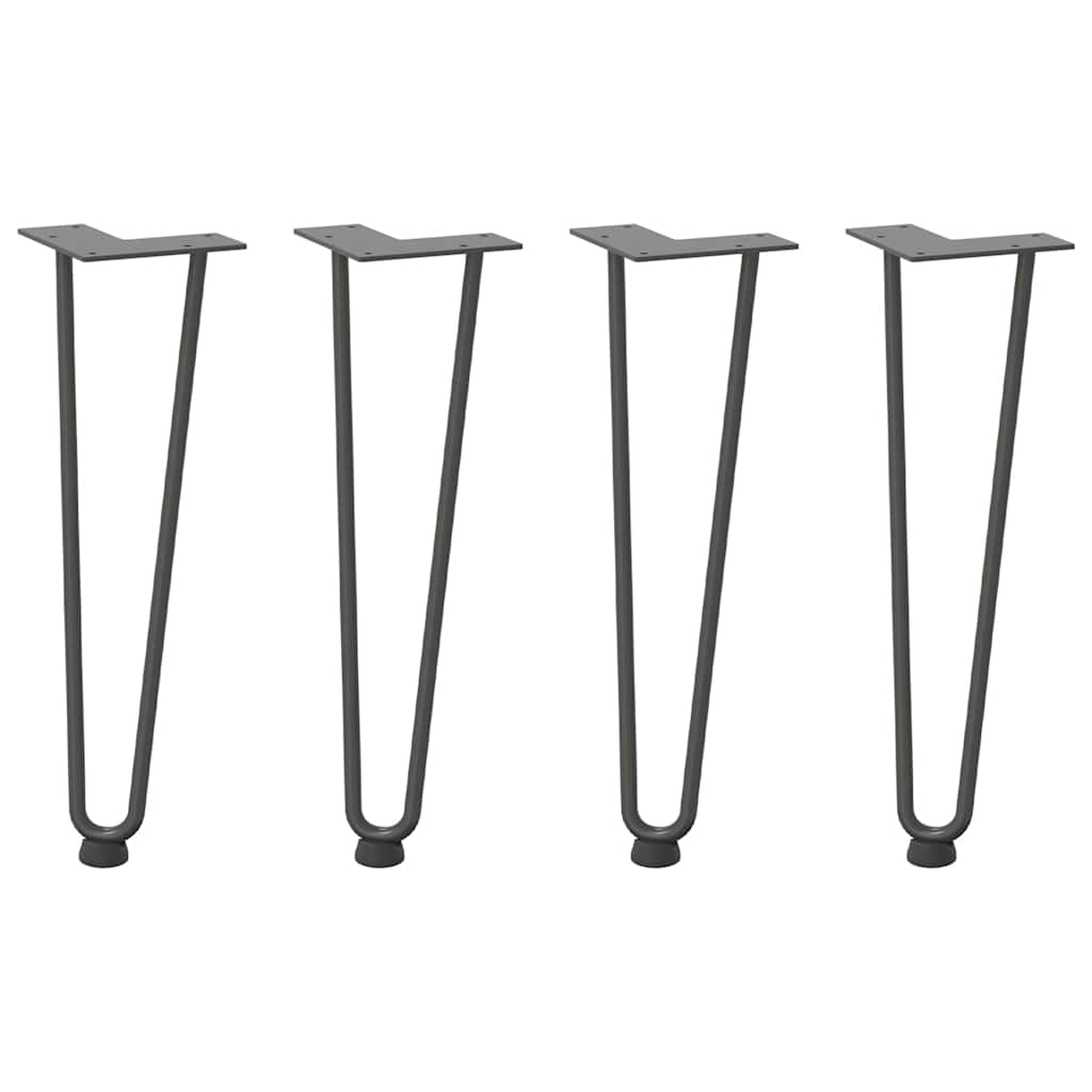 vidaXL Haarnadelbeine für Couchtisch 4 Stk. Anthrazit 42 cm Massivstahl