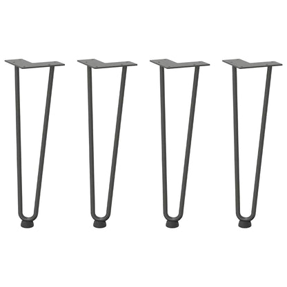 vidaXL Haarnadelbeine für Couchtisch 4 Stk. Anthrazit 42 cm Massivstahl