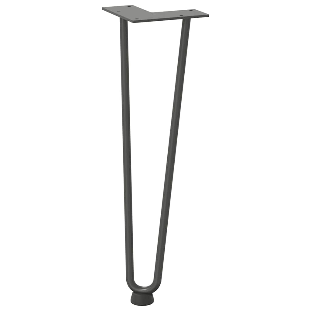 vidaXL Haarnadelbeine für Couchtisch 4 Stk. Anthrazit 42 cm Massivstahl