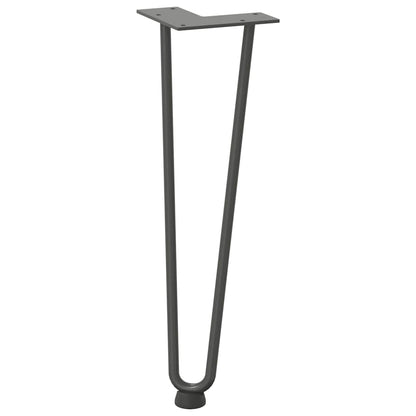 vidaXL Haarnadelbeine für Couchtisch 4 Stk. Anthrazit 42 cm Massivstahl