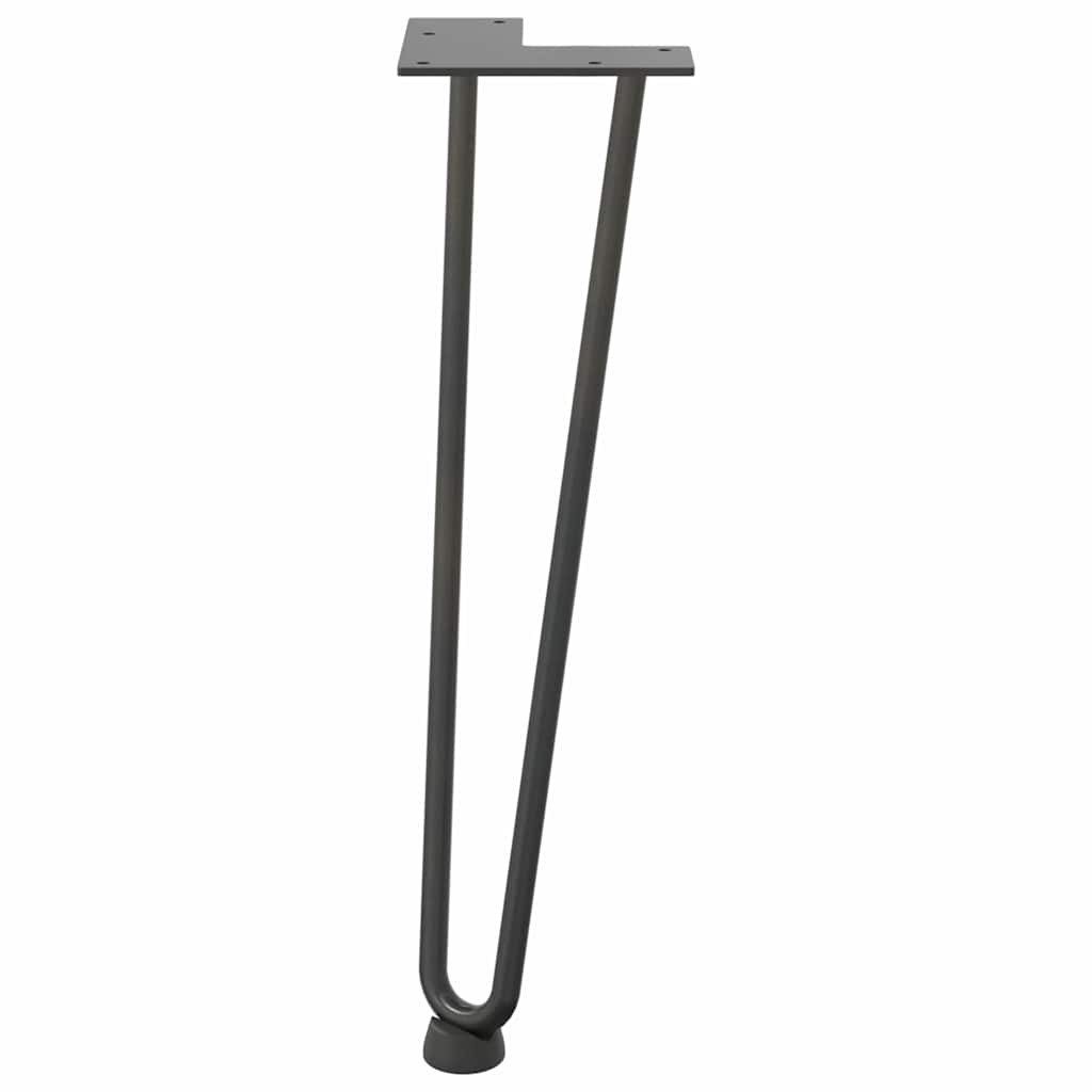 vidaXL Haarnadelbeine für Couchtisch 4 Stk. Anthrazit 42 cm Massivstahl