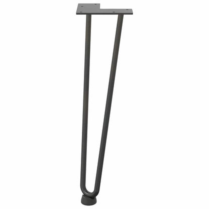 vidaXL Haarnadelbeine für Couchtisch 4 Stk. Anthrazit 42 cm Massivstahl