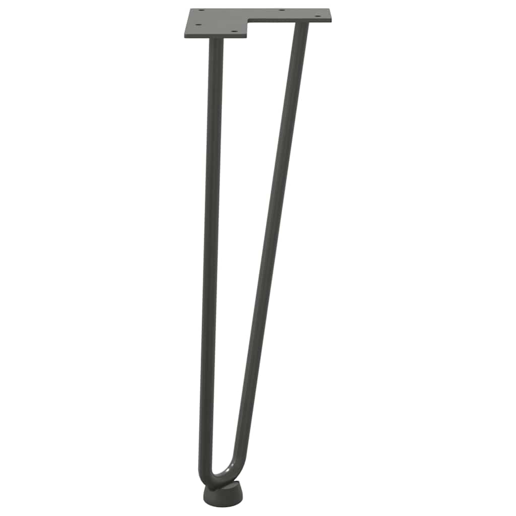 vidaXL Haarnadelbeine für Couchtisch 4 Stk. Anthrazit 42 cm Massivstahl