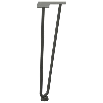 vidaXL Haarnadelbeine für Couchtisch 4 Stk. Anthrazit 42 cm Massivstahl