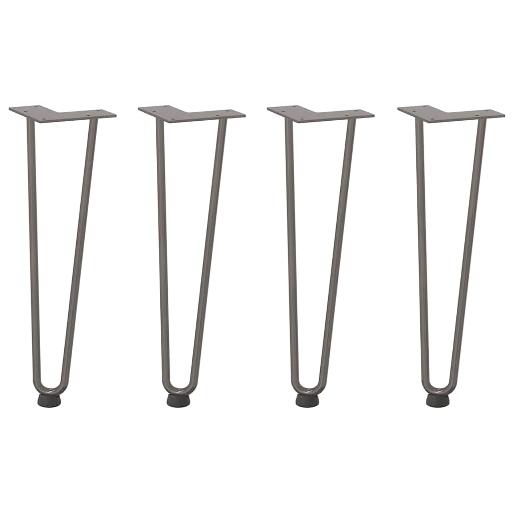 vidaXL Haarnadelbeine für Couchtisch 4 Stk. Naturstahl 42 cm Massivstahl