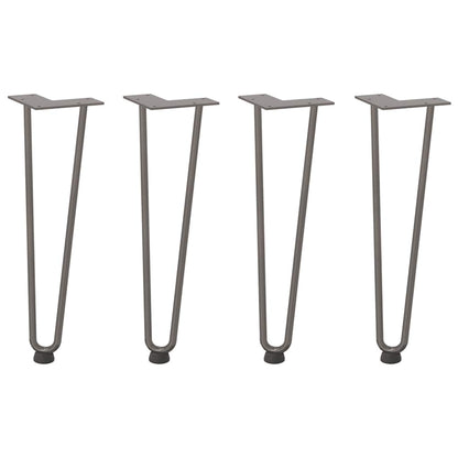 vidaXL Haarnadelbeine für Couchtisch 4 Stk. Naturstahl 42 cm Massivstahl