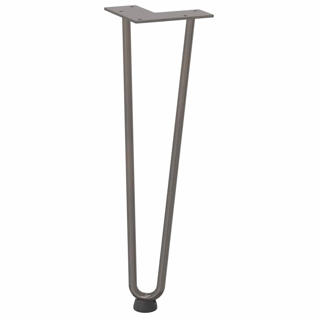 vidaXL Haarnadelbeine für Couchtisch 4 Stk. Naturstahl 42 cm Massivstahl