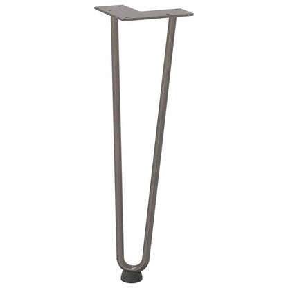 vidaXL Haarnadelbeine für Couchtisch 4 Stk. Naturstahl 42 cm Massivstahl