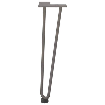 vidaXL Haarnadelbeine für Couchtisch 4 Stk. Naturstahl 42 cm Massivstahl