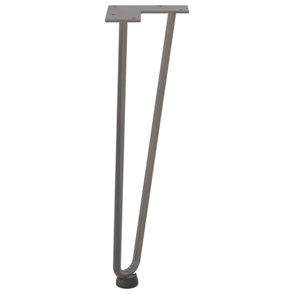 vidaXL Haarnadelbeine für Couchtisch 4 Stk. Naturstahl 42 cm Massivstahl