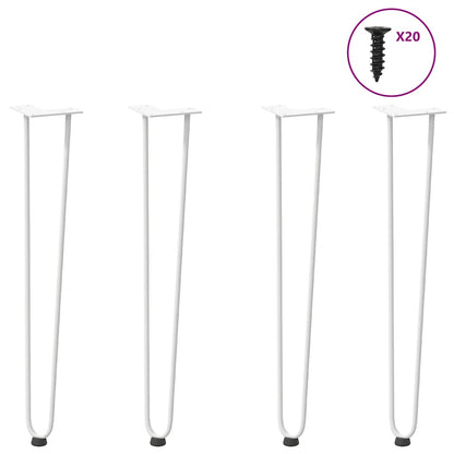 vidaXL Haarnadelbeine für Konsolentische 4 Stk. Weiß 72 cm Massivstahl