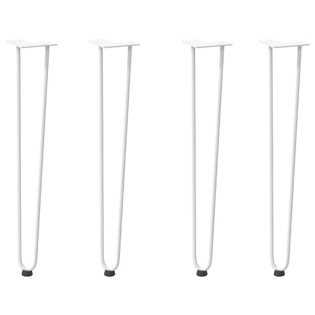 vidaXL Haarnadelbeine für Konsolentische 4 Stk. Weiß 72 cm Massivstahl