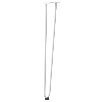 vidaXL Haarnadelbeine für Konsolentische 4 Stk. Weiß 72 cm Massivstahl
