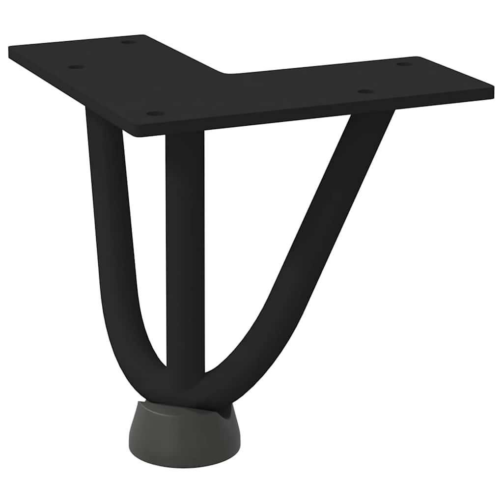 vidaXL Haarnadelbeine für Couchtisch 4 Stk. Schwarz 10 cm Massivstahl