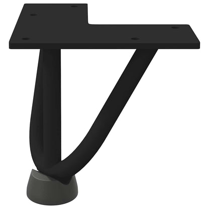 vidaXL Haarnadelbeine für Couchtisch 4 Stk. Schwarz 10 cm Massivstahl