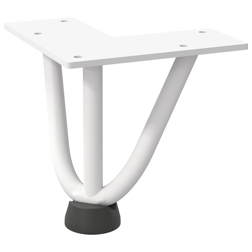 vidaXL Haarnadelbeine für Couchtisch 4 Stk. Weiß 10 cm Massivstahl