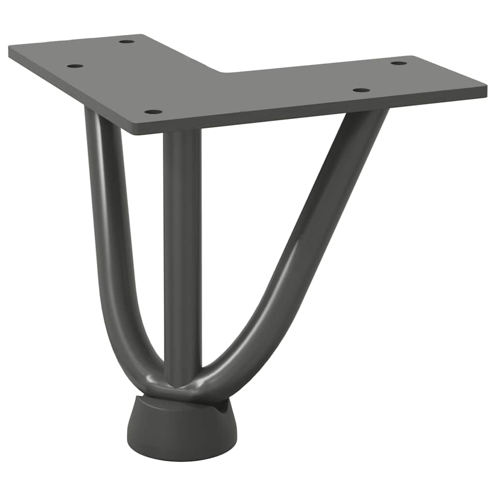 vidaXL Haarnadelbeine für Couchtisch 4 Stk. Anthrazit 10 cm Massivstahl