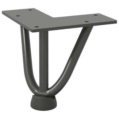 vidaXL Haarnadelbeine für Couchtisch 4 Stk. Anthrazit 10 cm Massivstahl